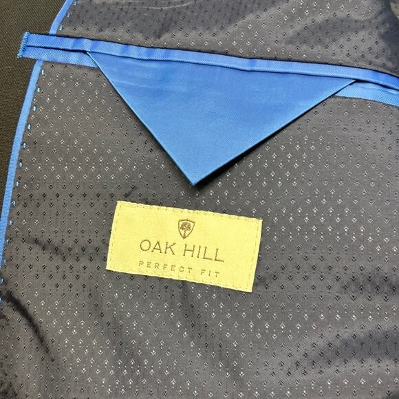 Oak Hill Blue 54 Perfect Fit 2 Button Single Breasted Notch Sports Coat Blazer - Picture 4 of 15